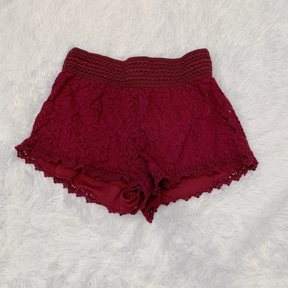 Ambiance Pants - ✨burgundy lace shorts